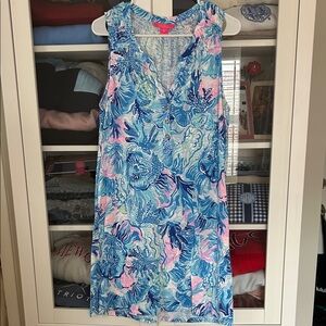 Lilly Pulitzer Blue and Pink Floral Essie dress